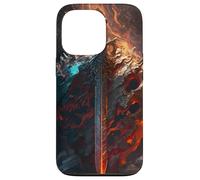 Flaming sword and shield the symbol of the warrior Case for iPhone 13 Pro