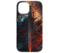 Flaming sword and shield the symbol of the warrior Case for iPhone 14