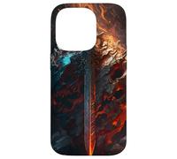 Flaming sword and shield the symbol of the warrior Case for iPhone 14 Pro