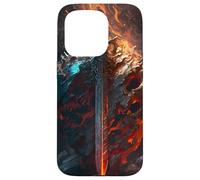 Flaming sword and shield the symbol of the warrior Case for iPhone 15 Pro