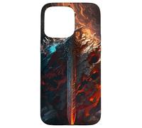 Flaming sword and shield the symbol of the warrior Case for iPhone 15 Pro Max