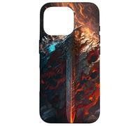 Flaming sword and shield the symbol of the warrior Case for iPhone 16 Pro