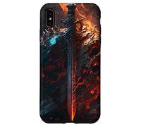 Flaming sword and shield the symbol of the warrior Case for iPhone XS Max