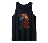 Flaming Sword and Shield the Symbol of the Warrior Tank Top