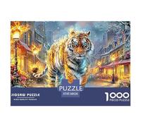 Flaming Tiger 1000 Piece Adults Puzzle Kids Age Games Gifts Birthday Difficult Impossible Challenge High Difficulty 38x26cm/1000pcs