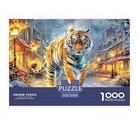 Flaming Tiger 1000 Puzzles Adults Puzzle Adults Puzzle Puzzle Game Home Decoration Challenge High Difficulty 70x50cm/1000pcs