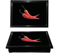 Flaming Twin Chilli Lap Tray - Cushioned Beanbag Lap Desk for TV Dinners, Laptops, Crafts & Kids' Activities - Comfortable & Stylish Design