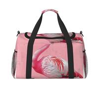 Flamingo 1 Print Travel Tote Bag 50 x 33 x 26 Folding with Should Strap & Dual Handles for Weekend Trips, Gym, Business Travel & Airport Carry-On