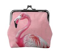 Flamingo 1 Printed Coin Purse Pouch-Mini Coin Wallet,Change Purse,Leather Coin Pouch Holder For Woman Girls, Black, One Size, Modern,european Style, Retro