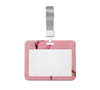 Flamingo 1 Printed ID Badge Holder with Lanyard, Clear Plastic Badge Holder for Work, School, Hospital, Security - Water Resistant & Dirt Proof