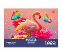 Flamingo 100% Recycled Cardboard Flamingos with Butterfly 1000Pc Jigsaw Adult Jigsaws Classic Educational Games 52x38cm/1000pcs