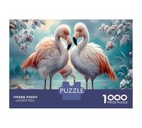 Flamingo 1000 Piece Cardboard Jigsaw Puzzle Snow-Dusted Wetland for Adult Stress Relief Seekers Home Entertainment Unique Pattern 52x38cm/1000pcs