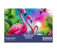 Flamingo 1000 Piece Jigsaw Puzzle Funny Cartoon Artwork Jigsaw Sustainable Jigsaw for Adults Teens 38x26cm/1000pcs