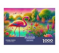 Flamingo 1000 Piece Jigsaw Puzzles Fun Challenging Modern Colorful Animals Puzzles Game Perfect for Relaxation for Adults And Kids Age 70x50cm/1000pcs