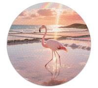 Flamingo 1000 Piece Round Puzzle Accessible Difficulty Seniors And Adults Mental Fitness Bird Elegant Wall Hanging Conversation Piece 1000pcs (67.5x67.5cm)