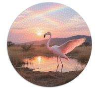 Flamingo 1000 Piece Round Puzzle Advanced Level Puzzle Fans Strategic Planning Bird Framing Ready 1000pcs (67.5x67.5cm)