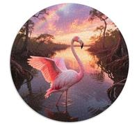 Flamingo 1000 Piece Round Puzzle Competitive Game Teens And Adults Timing Challenge Bird Group Puzzle Event Prize 1000pcs (67.5x67.5cm)