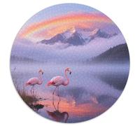 Flamingo 1000 Piece Round Puzzle Difficulty Balanced All Generations Logic Enhancer Bird Ideal for Coffee Table Wall Mount 1000pcs (67.5x67.5cm)