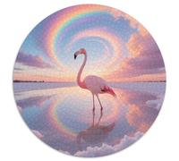 Flamingo 1000 Piece Round Puzzle Difficulty Balanced All Generations Logic Enhancer Bird Ideal for Coffee Table Wall Mount 1000pcs (67.5x67.5cm)