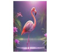 Flamingo 1000 Pieces Wooden Jigsaw Puzzle for Adults Puzzles Brain Exercise Challenge High Difficulty Game for Kids 78×53cm