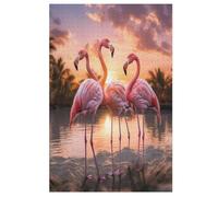 Flamingo 1000 Pieces Wooden Jigsaw Puzzle for Adults Puzzles Brain Exercise Challenge High Difficulty Game for Kids （78×53cm）