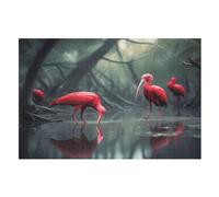 Flamingo 1000 Pieces Wooden Jigsaw Puzzle for Adults Puzzles Brain Exercise Challenge High Difficulty Game for Kids (75×50cm)