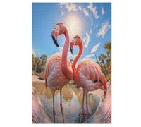 Flamingo 1000 Pieces Wooden Jigsaw Puzzle for Adults Puzzles Brain Exercise Challenge High Difficulty Game for Kids 78×53cm