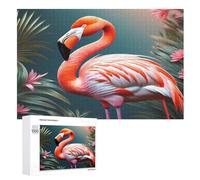 Flamingo 1000 Pieces Wooden Jigsaw Puzzle for Adults Puzzles Brain Exercise Challenge High Difficulty Game for Kids （75×50cm）