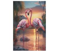 Flamingo 1000 Pieces Wooden Jigsaw Puzzle for Adults Puzzles Brain Exercise Challenge High Difficulty Game for Kids 78×53cm