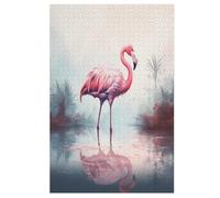 Flamingo 1000 Pieces Wooden Jigsaw Puzzle for Adults Puzzles Brain Exercise Challenge High Difficulty Game for Kids （78×53cm）