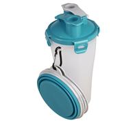 Flamingo 2-In-1 Trink Bottle Water & Food Blue/Grey For Dogs, 13X13X23 Cm
