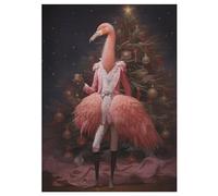 Flamingo 300 Pieces Wooden Jigsaw Puzzle for Adults Puzzles Brain Exercise Challenge High Difficulty Game for Kids 42×30cm