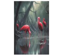 Flamingo Adults Wooden Jigsaw Puzzle, for Kids Wooden Puzzles Toys Family Game Play,Brain Training 1000 Piece 78×53cm