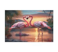 Flamingo Adults Wooden Jigsaw Puzzle, for Kids Wooden Puzzles Toys Family Game Play,Brain Training 1000 Piece (75×50cm)