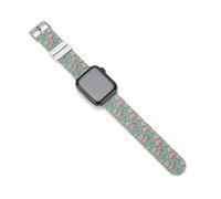 Flamingo And Donuts Silicone Bands Compatible with IWatch Soft Wristband Waterproof Replacement Strap