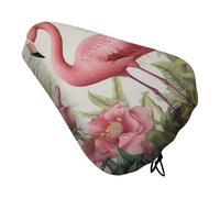 Flamingo And Leaves Bike Seat Cover, Extra Soft Comfy Bicycle Cover, Rain Sun Protector Seats Protectors Durable Dustproof Covers for City Mountain Bikes