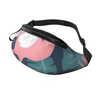 Flamingo and Leaves Printed Personalized Waist Bag, Lightweight and Versatile Crossbody Bag for Everyday and Outdoor Adventures