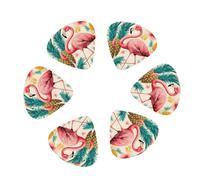 Flamingo and Pineapple 1 Print Guitar and Ukulele Picks For Music Lovers 12 PCS Mixed Gauges(0.46/0.71/0.96mm)
