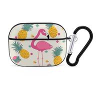 Flamingo and Pineapple AirPods Pro Protective Case Cute Earphone Protective Covers with Keychain Ring - Compatible with AirPod Pro 2nd / 1st Generation
