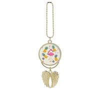 Flamingo And Pineapple Car Hanging Ornament Rear View Mirror Pendant Lucky Presents Hanging Ornament Funny Car Pendant for Office Auto Home Decoration Golden-style