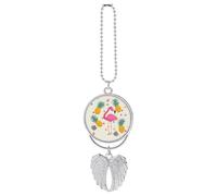 Flamingo And Pineapple Car Hanging Ornament Rear View Mirror Pendant Lucky Presents Hanging Ornament Funny Car Pendant for Office Auto Home Decoration Silver-style