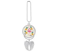 Flamingo and Pineapple Car Hanging Ornament, Silver Zinc Alloy Car Mirror Hanging Accessories, Auto Interior Ornament Pendant, Funny Cars Pendants Vehicle Pendant Cars Accessories for Women Men