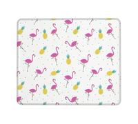 Flamingo and Pineapple Enhanced Control Mouse Pad with Lock Stitch Edge Large Thick Non-Slip Desk Mat for Office Task