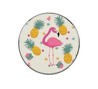 Flamingo and Pineapple Fridge Sticker Funny Fridge Magnets Novelty Round Fridge Magnets Reusable for Whiteboard, Locker, Kitchen, Office- Strong Decor Magnetic Stickers