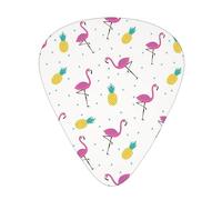 Flamingo And Pineapple Print Guitar Picks,12 Pack Guitar Plectrums Thin, For Bass Electric Acoustic Guitars Ukulele