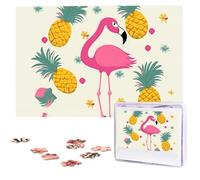 Flamingo and Pineapple Puzzles for Adults 1000 Pieces, Wooden Puzzle Personalized Jigsaw Puzzles from Photos, Challenging Puzzle Art Painting Home Decor Birthday Party Gift (29.5" x 19.7")