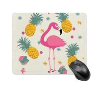 Flamingo and Pineapple Square Mouse Pad Portable Computer Mousepad with Non-Slip Rubber Base 18 * 22cm Ultra-Thin Gaming Mouse Mat for Computer Laptop Office Desk Accessories