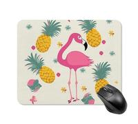 Flamingo and Pineapple Square Mouse Pad Portable Computer Mousepad with Non-Slip Rubber Base 20 * 25cm Ultra-Thin Gaming Mouse Mat for Computer Laptop Office Desk Accessories