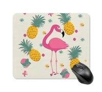 Flamingo and Pineapple Square Mouse Pad Portable Computer Mousepad with Non-Slip Rubber Base 25 * 30cm Ultra-Thin Gaming Mouse Mat for Computer Laptop Office Desk Accessories