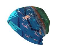 Flamingo and Swimming Pool Adult Knitted Hat Soft and Comfortable Breathable and Not Stuffy Suitable for Daily Sports Outdoor and Travel Black